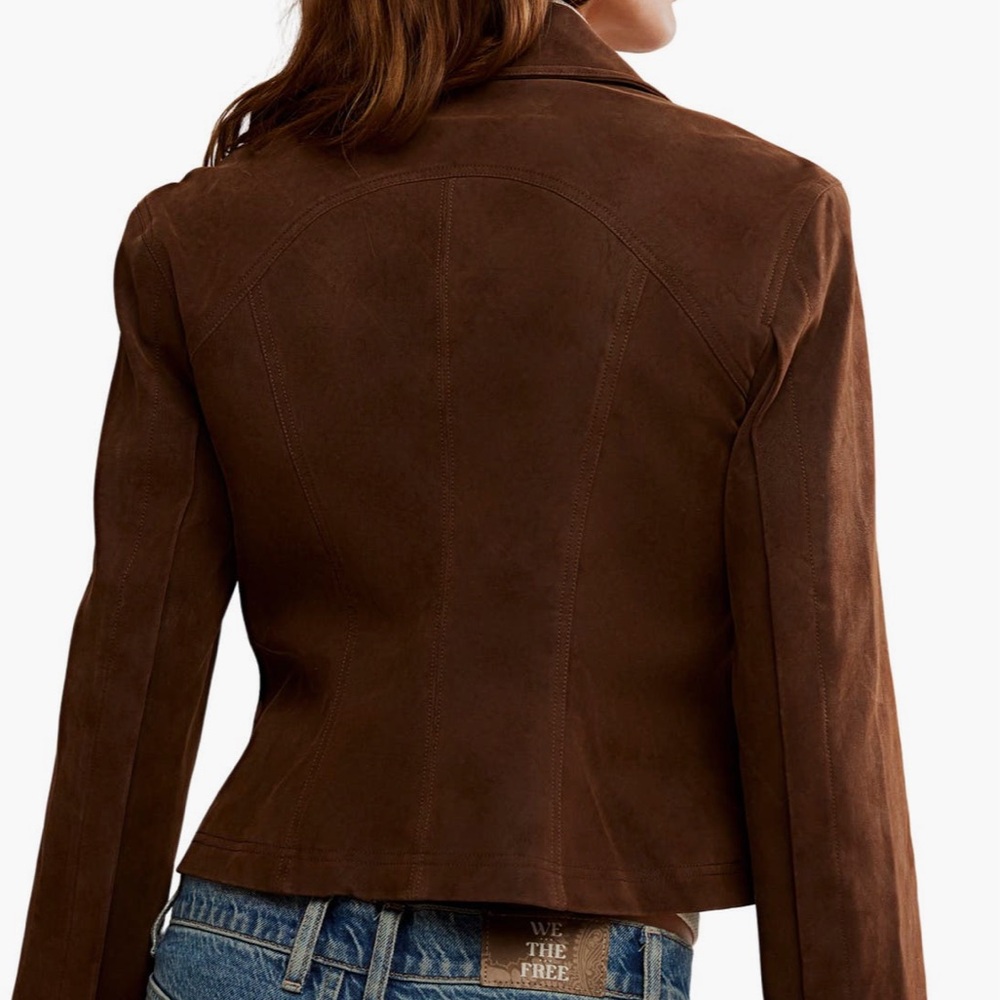 We the Free People River Faux Suede Jacket Size Large - Picture 3 of 9